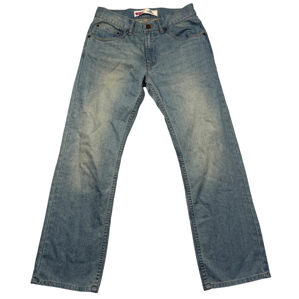 Levis 505 Straight Leg Jeans Boys 16 Reg 28x28 Light Wash Blue Denim 100% Cotton